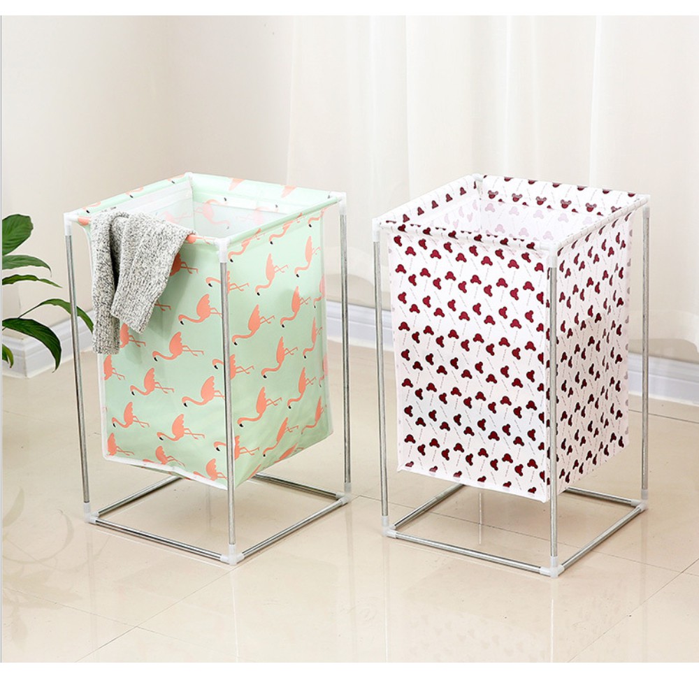 HOVELSHOP Keranjang Pakaian Baju Kotor Model Kotak Laundry Bag Basket Motif