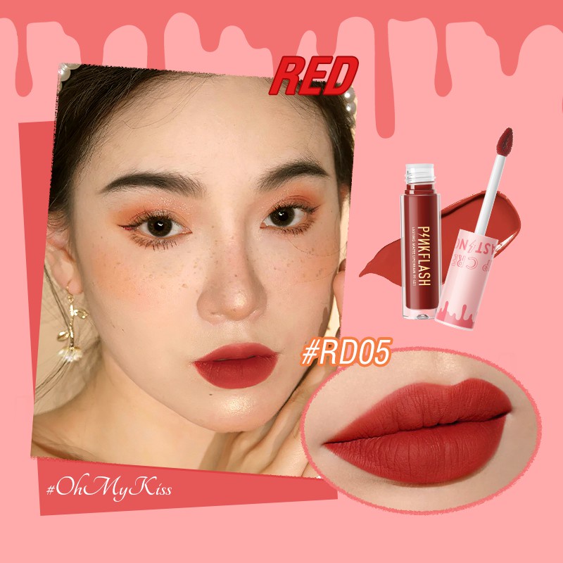 PINKFLSH Matte Lipstik Lembut Tahan Lama Pelembab Pigmentasi Tinggi PF001