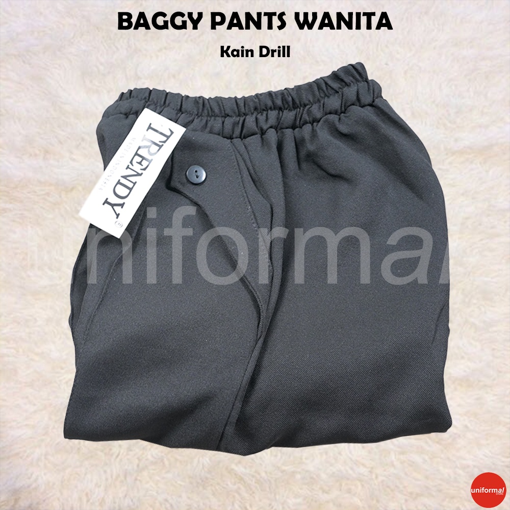 CELANA BAGGY PANTS WANITA / BAGGY BAHAN PREMIUM PINGGANG KARET TALI SERUT / BAGGY PANTS AMERICAN DRILL MURAH / CELANA WANITA FORMAL KERJA KULIAH / HAREEM / STREACH / JUMBO / HITAM/ ABU / DONGKER / HIJAU / GRADE A / HALUSA DAN TEBAL ROSE BAGGY PANTS