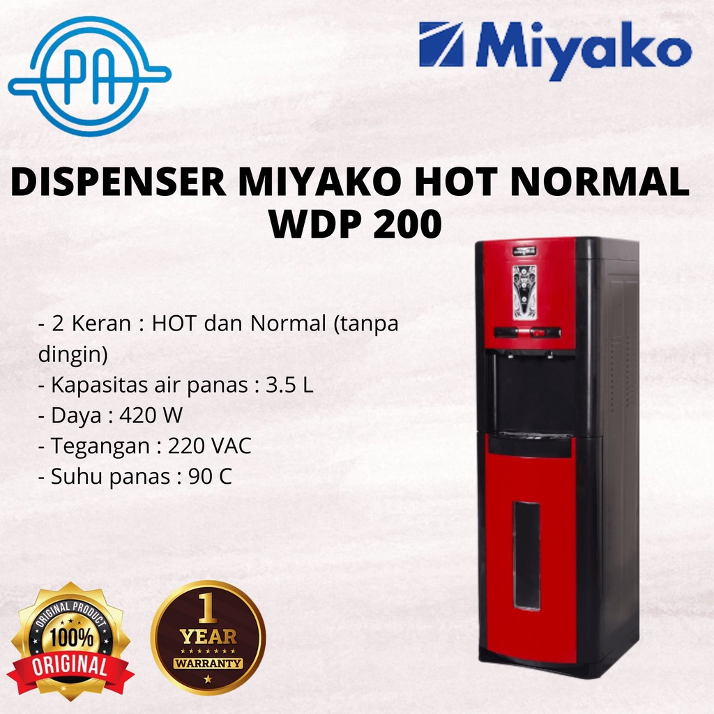 DISPENSER TINGGI MIYAKO WDP200 GALON BAWAH WDP 200 WDP-200