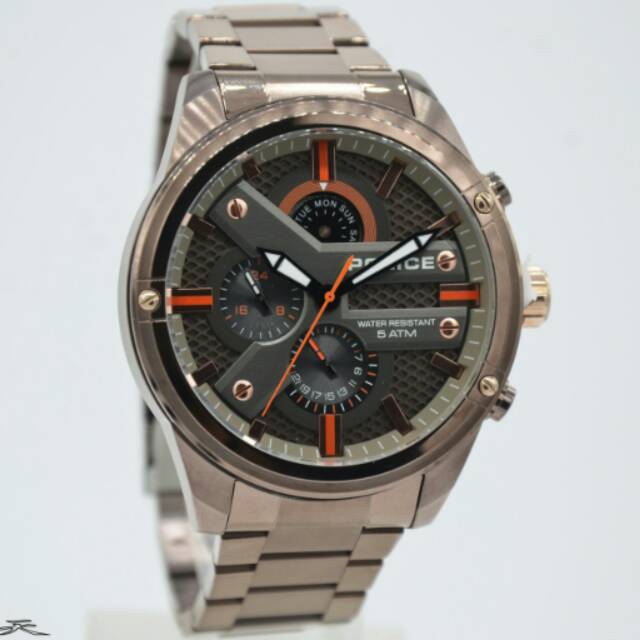 Jam Tangan Pria Police 14837 Dark Rosegold Rantai Original Murah