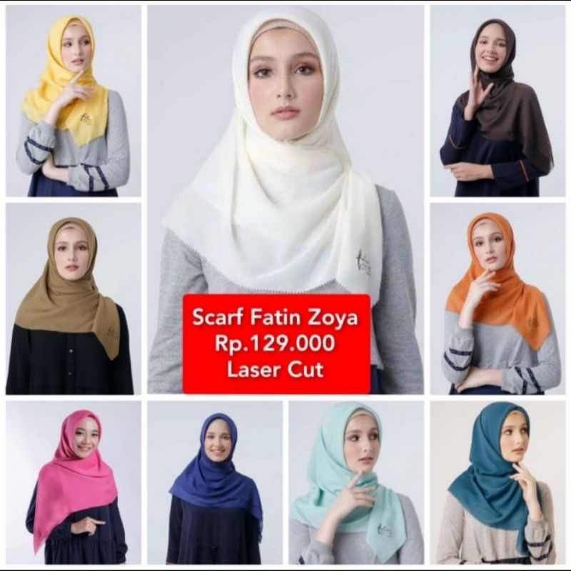 Scarf zoya kerudung hijab segiempat polos Fatin for zoya