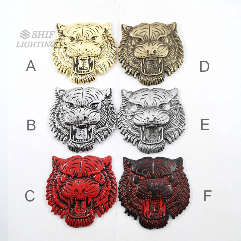 1pc Stiker Emblem Logo Harimau Bahan Metal Untuk Dekorasi Mobil/Motor/Sepeda