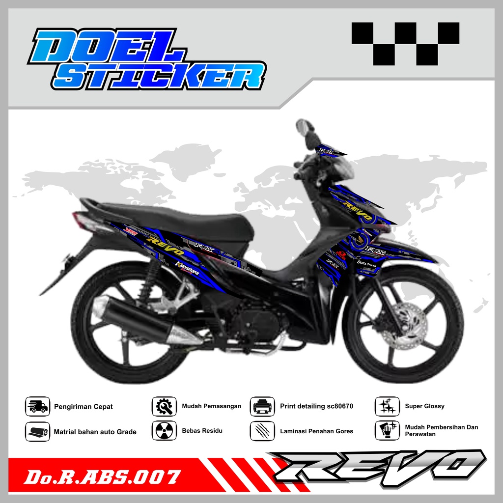 Sticker Striping REVO ABSOLUTE List Variasi Hologram , Crome Doel  007