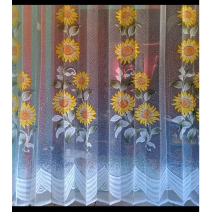 gorden dalaman vitras / gorden warna motif bunga / gordeng jendela / gorden pintu