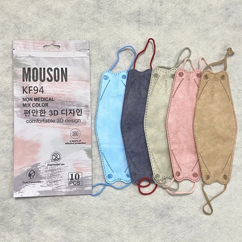 MASKER KF94 MOUSON ISI 10PC EARLOOP / MOUSON KF94 MIX WARNA / KF94 EMBOSS MOUSON / KF94 PREMIUM HIGH