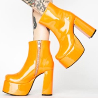 platform boots yellow
