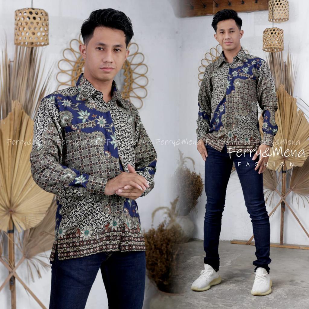 kemeja batik pria / atasan pria lengan panjang