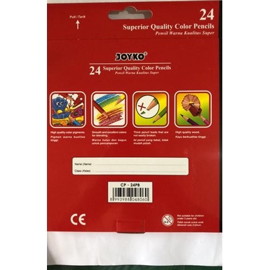 

Garansi Pemesanan Joyko Cp 24 pb Pencil Pinsil Warna / Color Pencils panjang CP-24PB
