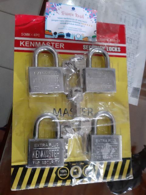 Kenmaster Gembok Master Key 50mm - 4 Buah