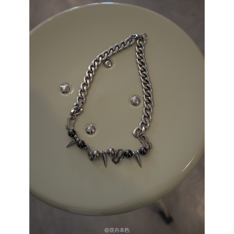 Kalung Liontin Bahan titanium steel Gaya punk rock