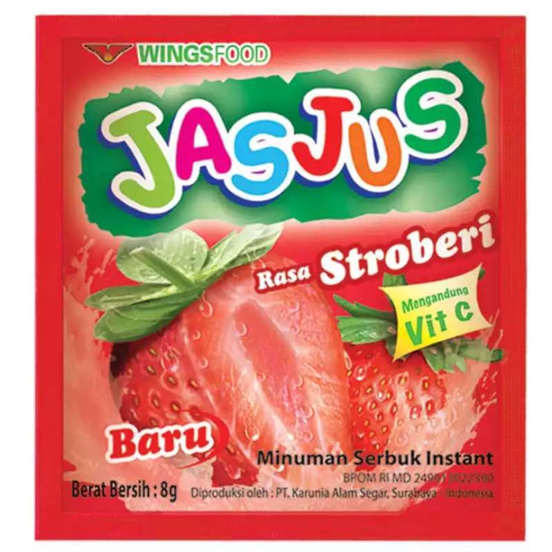 

Jasjus Strawberi 1 Renteng Isi 10 saset - Minuman Serbuk Jasjus Rasa Strawberi