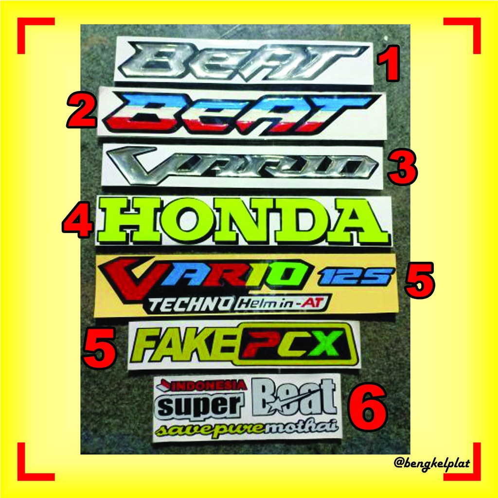 Stiker Cutting Sticker Timbul Honda Beat Vario Techno Fake Super Beat Custom