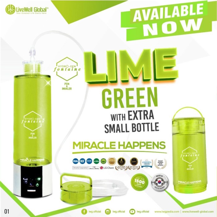 Kesehatan - Hydrogen Fontaine Pem & Inhaler Green Lime (New) 2 Tumbler