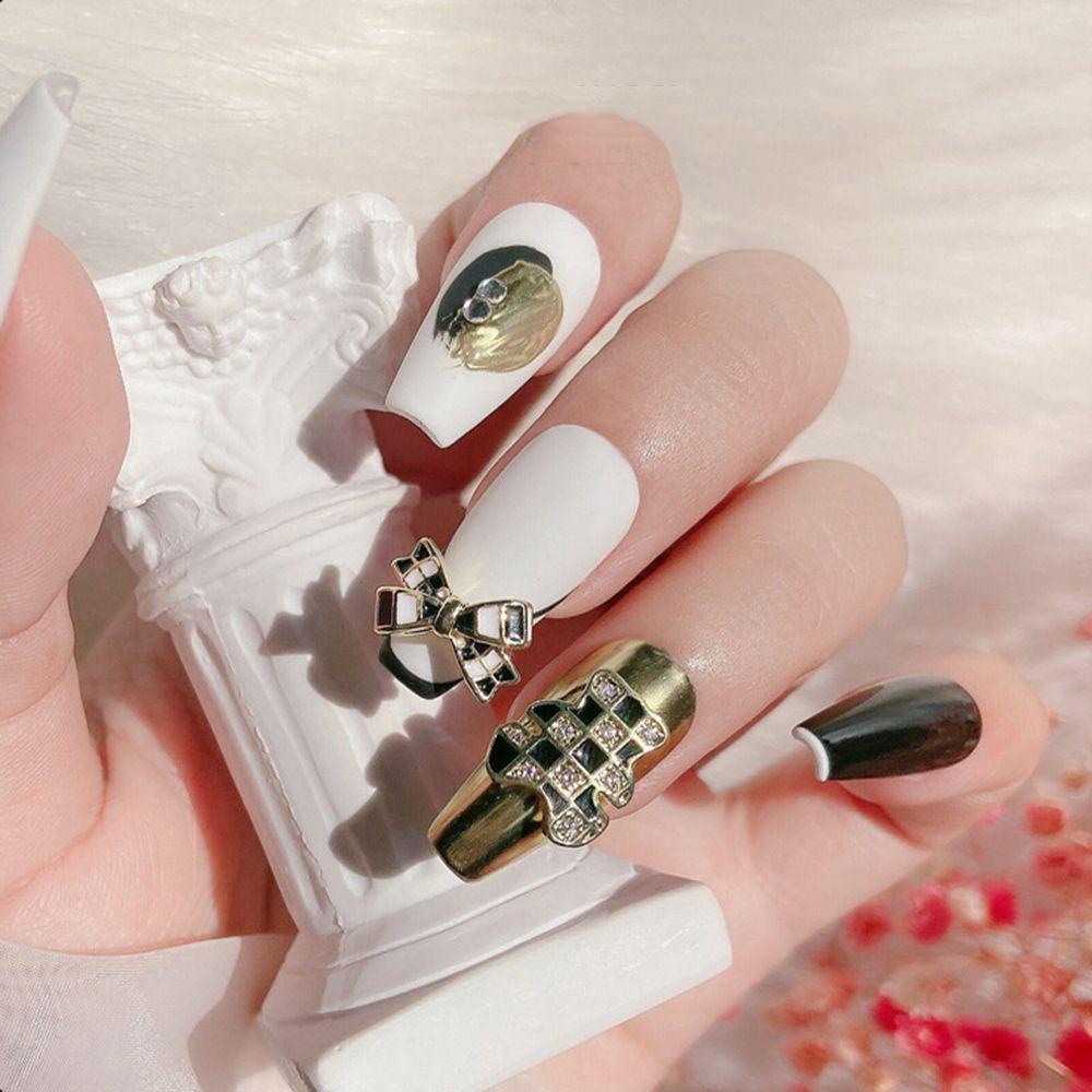 Mxbeauty Nail Art Berlian Imitasi Mewah Zirkon Cinta Hati Motif Leopard Gaya Jepang Busur Simpul DIY Hiasan Kuku