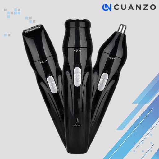3 in 1 Alat Cukur Elektrik Jenggot Rambut Bulu Hidung / Alat Pencukur Bulu Hidung Elektrik Stainless