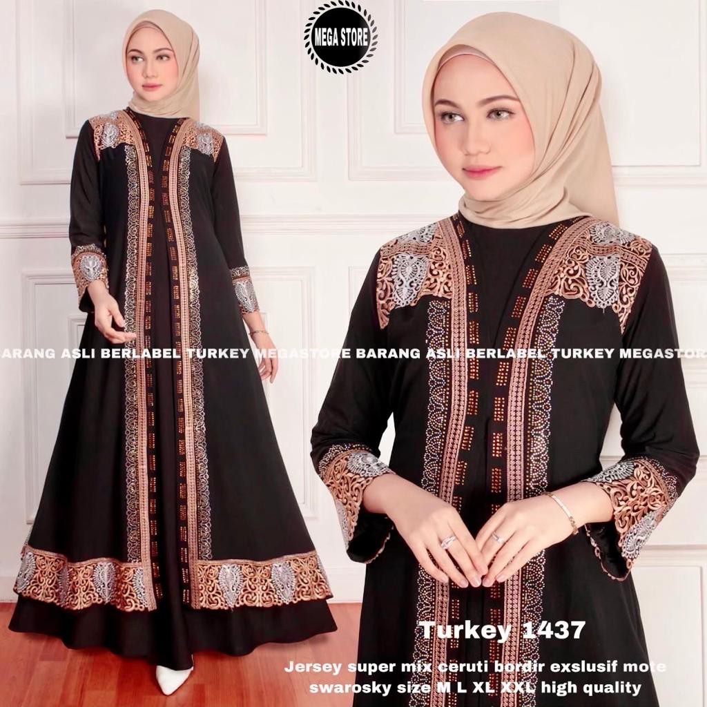 TURKEY ABAYA HITAM ORIGINAL MEGA STORE 1357 1445 1451 1452 1435 1437 1354 1358 1356 1351 1352 1353