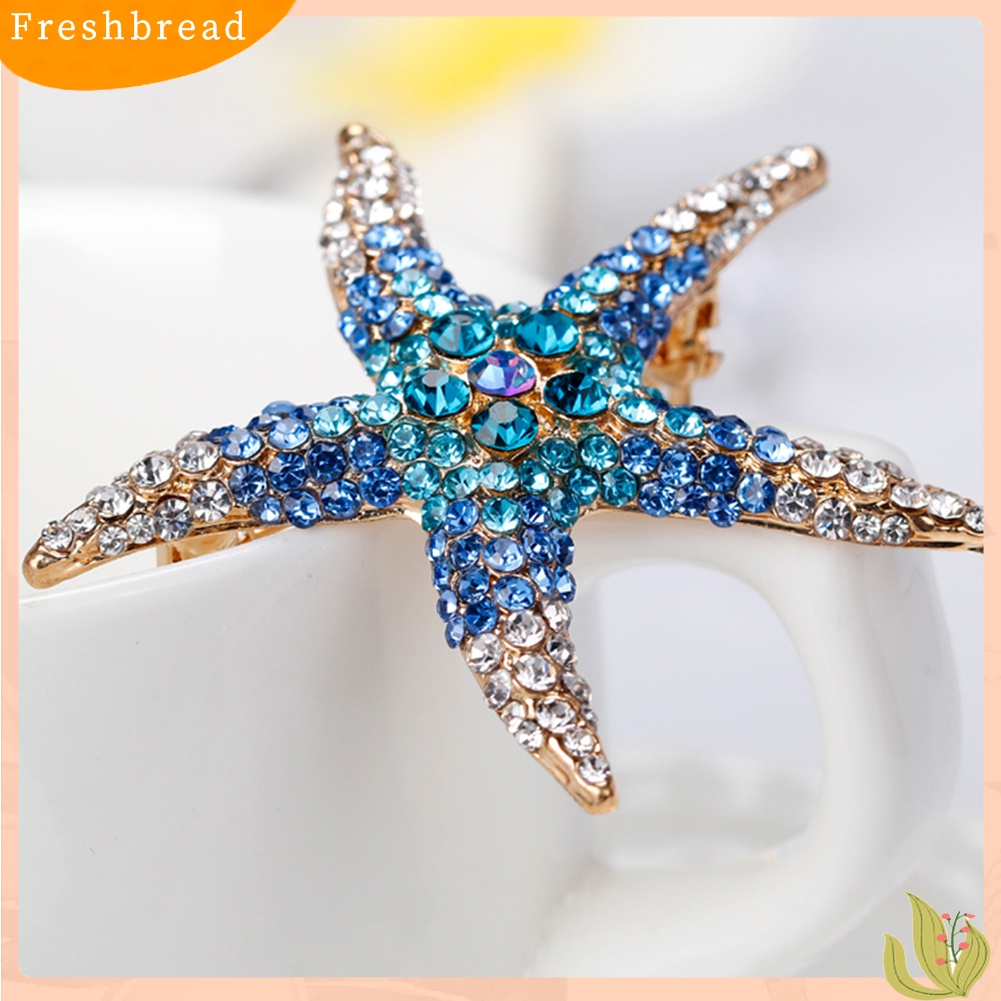 [ TERLARIS]Fashion Full Rhinestone Beach Starfish Brooch Pin Wedding Party Bridal Jewelry