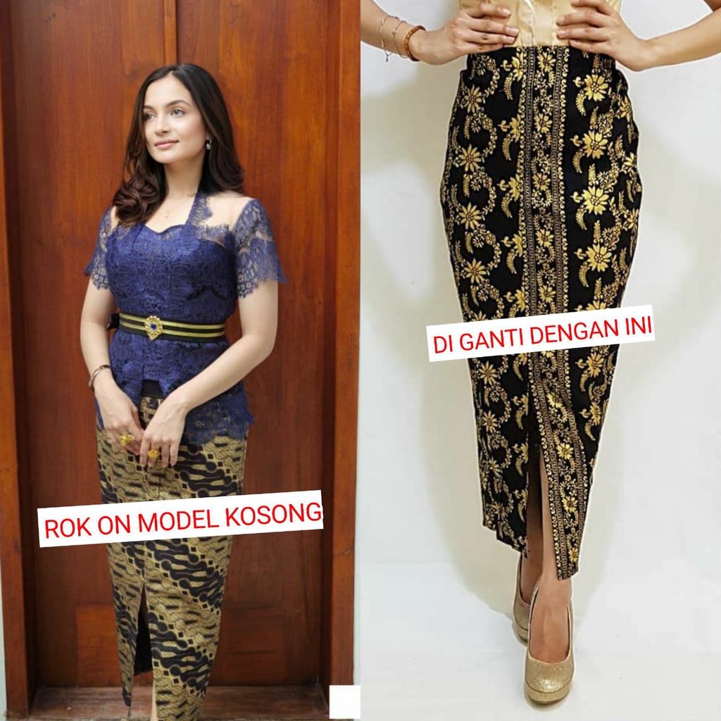 setelan kebaya bali brokat rang rang modifikasi tasya kebaya modern wisuda pesta-navy
