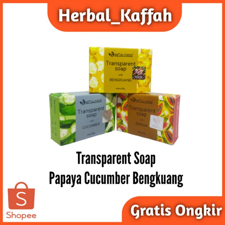 Sabun Metal Fortis Original Transparent Soap With Cucumber Papaya Bengkuang 85gr BPOM Menjaga Kelembaban Kulit