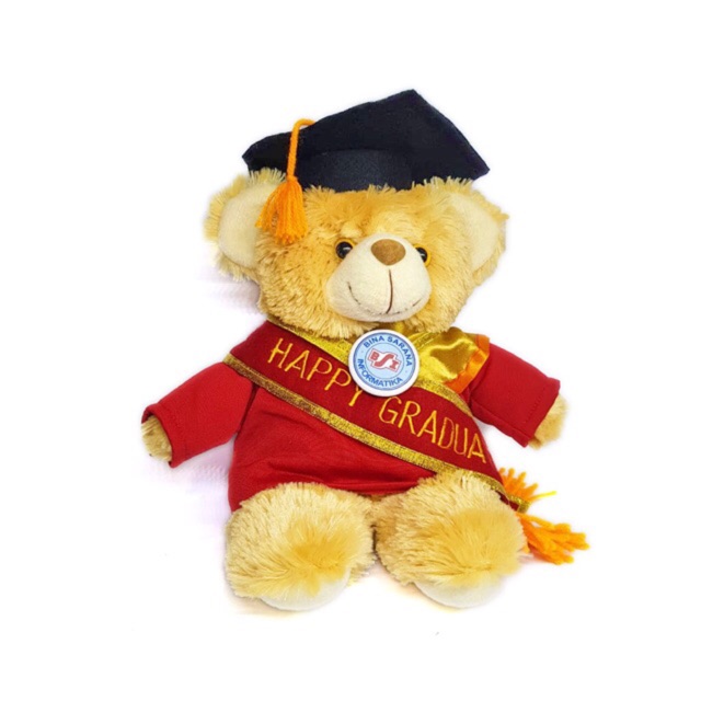 boneka wisuda selempang bordir nama ekslusif puffy 