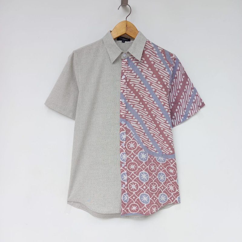 Atasan Batik Kemeja Cwo Hem Pria Baju Kerja kemeja motif Lengan Pendek etnik by Sovinska