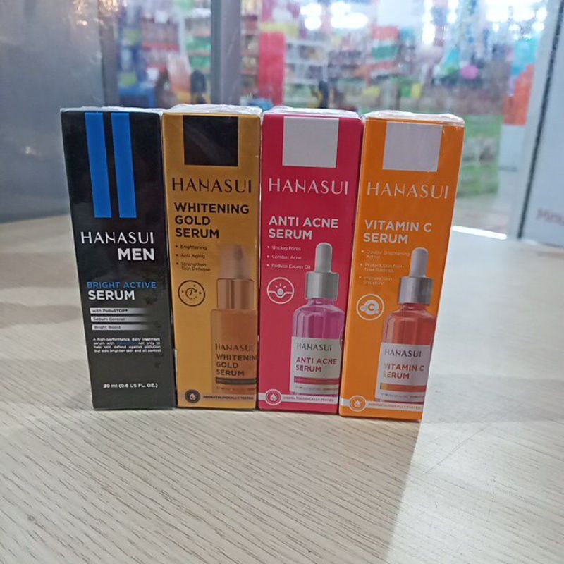 HANASUI MEN BRIGHT ACTIVE SERUM/ WHITENING GOLD SERUM/ ANTI ACNE SERUM/ VITAMIN C SERUM 20 ML