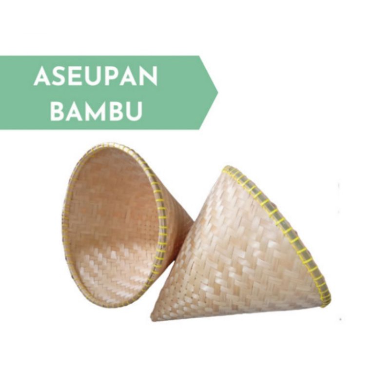 Aseupan bambu kerucut,kukusan bambu kerucut,Cetakan tumpeng kerucut