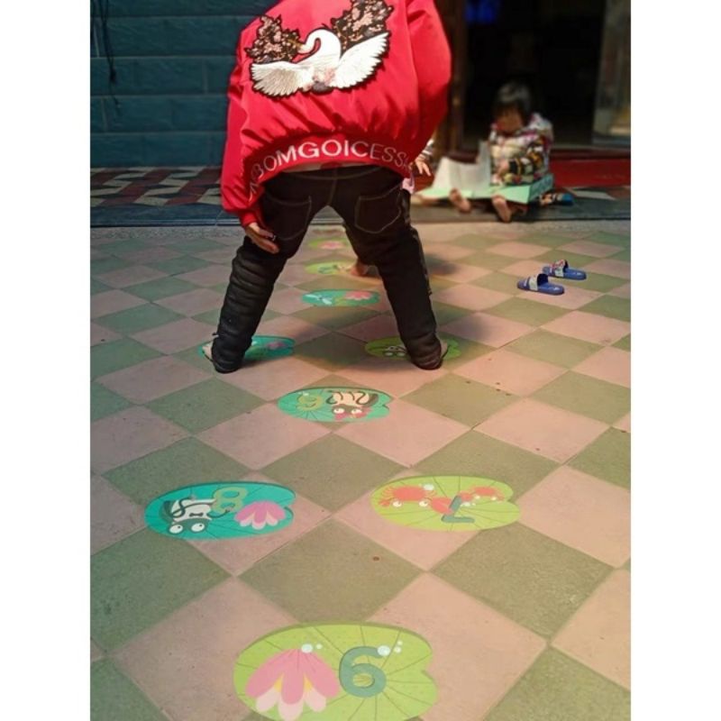 mideer sticker floor puzzle hopscotch game engklek