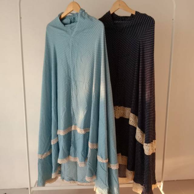 Mukena Polkadot Lucu Katun Rayon