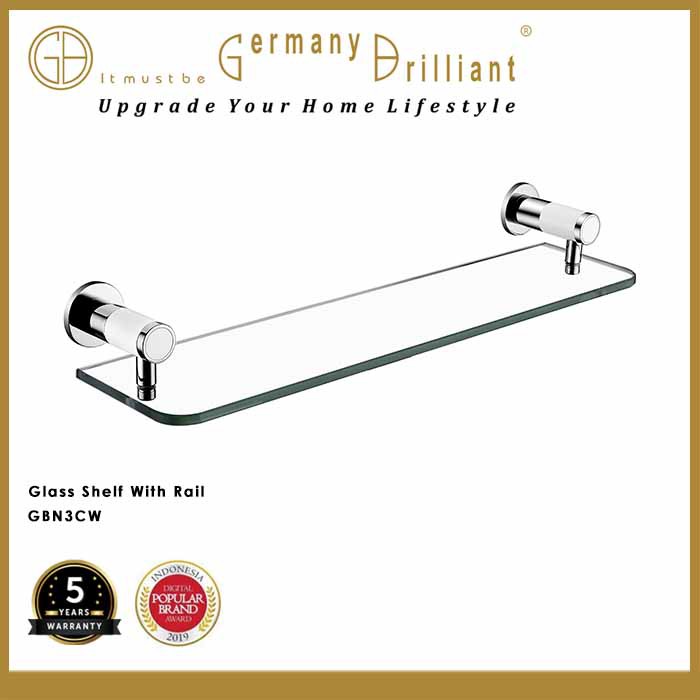 Germany Brilliant Glass Shelf With Rail GBN3CW