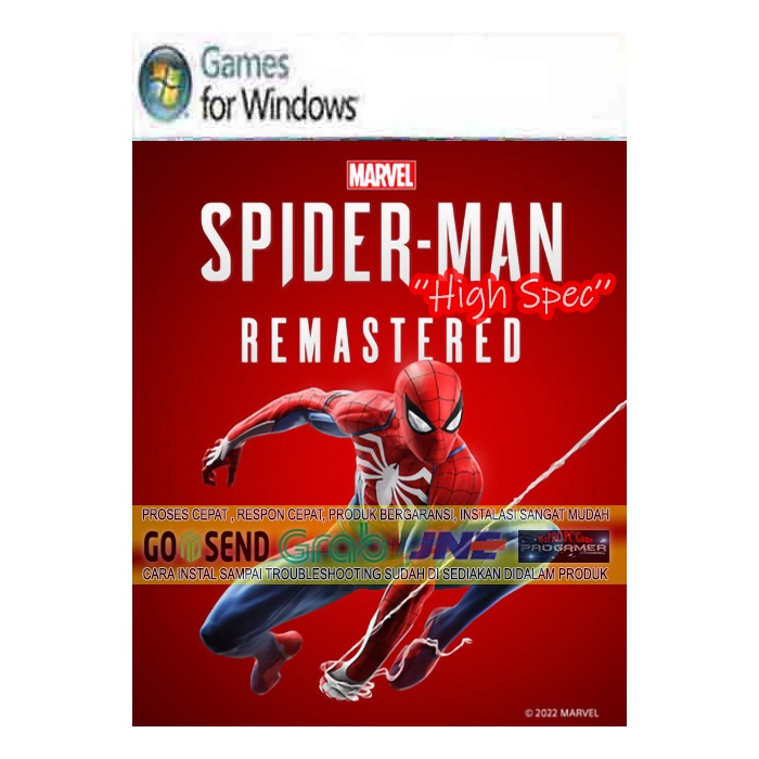 MARVELS SPIDERMAN REMASTERED 2022 + ALL DLC - DVD - PC GAME - GAME PC
