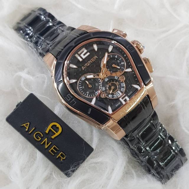 Jam Tangan Pria Aigner Palermo Original Stainless Steel 38mm