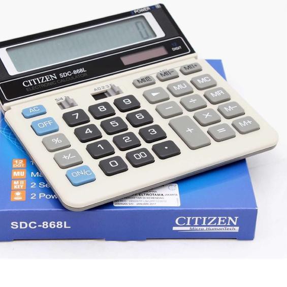 

Kalkulator Citizen SDC 868 L Kalkulator 12 Digit Sudah Termasuk Batrai