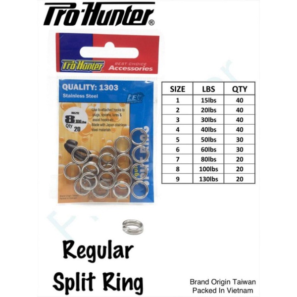 SPLIT RING PRO HUNTER 1 2 3 4 5 6 7 8 9 BAHAN STAINLESS STEEL HIGH QUALITY PRODUCT