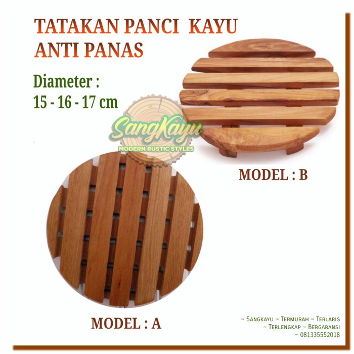 Tatakan panci panas alas panci kayu anti panas talenan kayu nampan