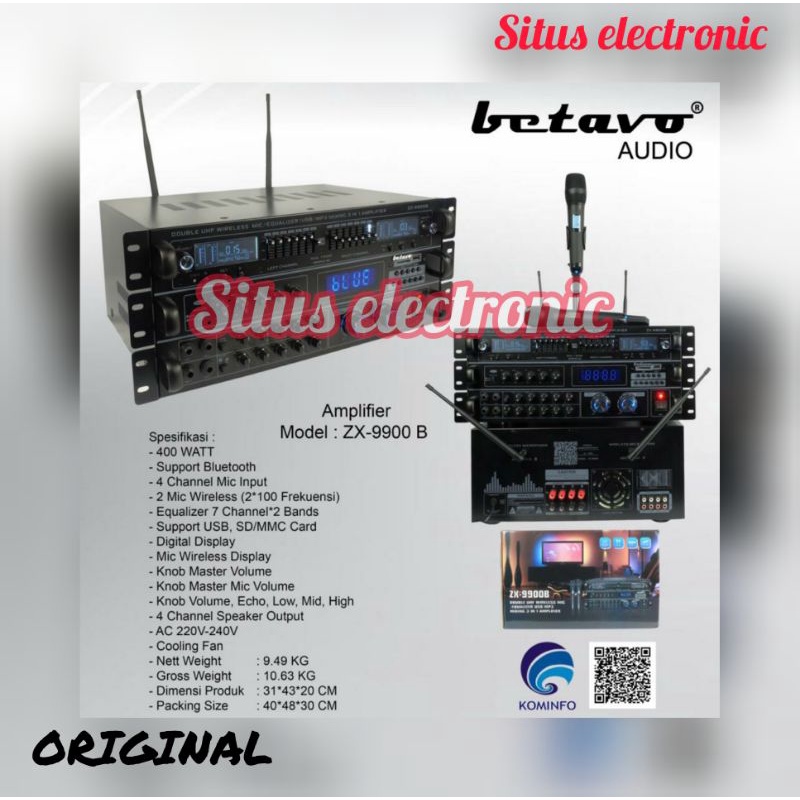 AMPLI karaoke 3 IN 1 BETAVO ZX 9900B PROFESIONAL betavo zx9900b