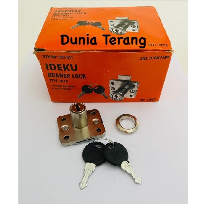 Kunci Laci IDEKU Kecil 16mm - Kunci Laci 101 IDEKU 16 mm - Kunci Lemari Kunci Loker Drawer Lock