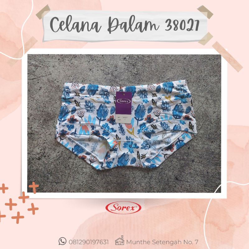 CELANA DALAM WANITA REMAJA ABG SOREX 38027 FREE SIZE MOTIF BUNGA CANTIK