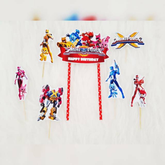 Topper mini force x topper miniforcex topper puding topper ulang tahun happy birthday hiasan ultah
