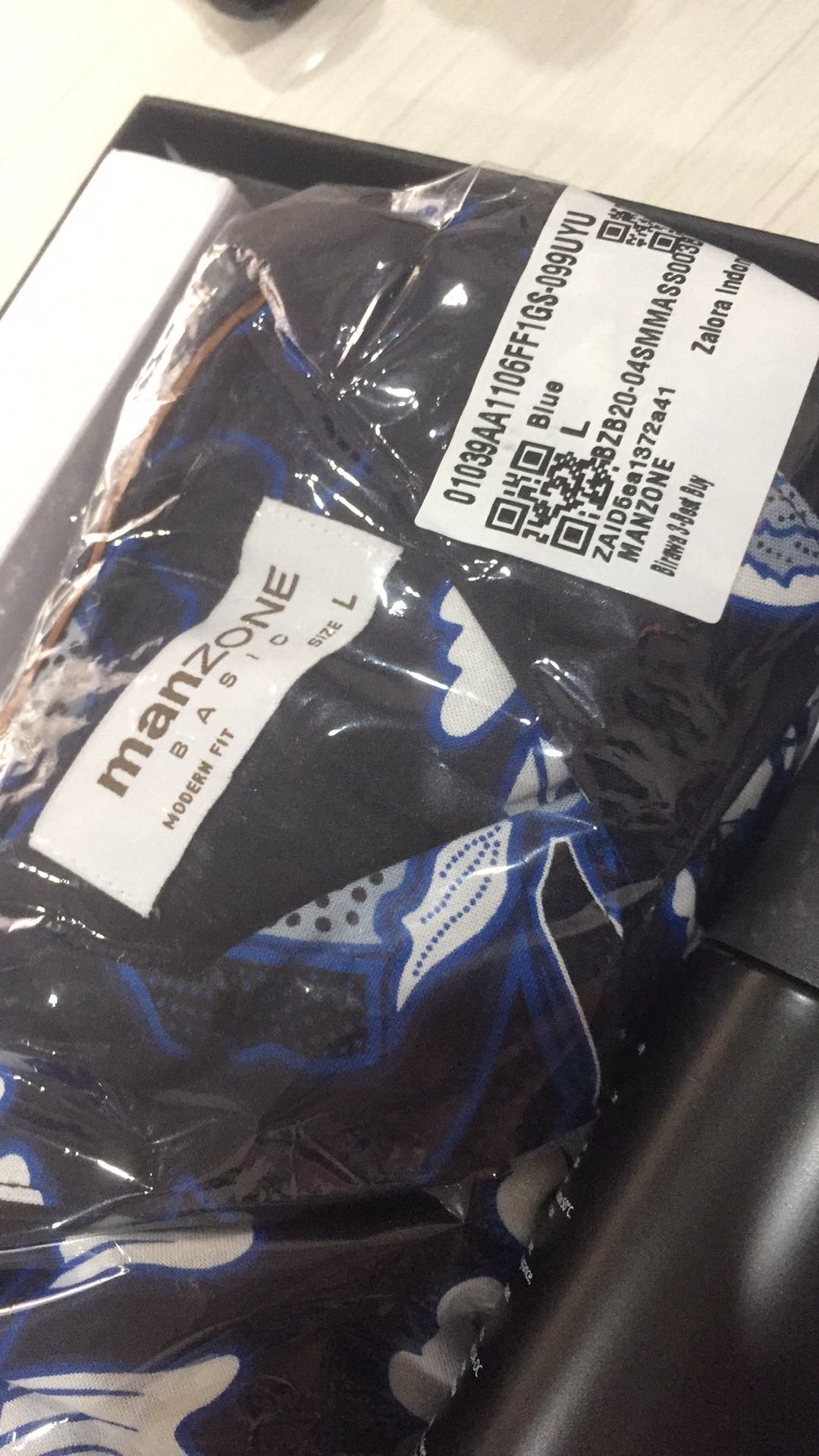 Manzone Kemeja Batik Pria Lengan Pendek Slim Fit Birawa 3-best Buy-blue