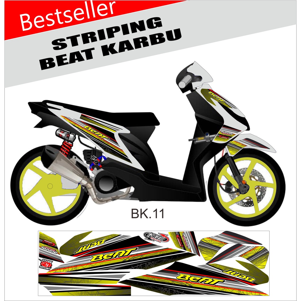 Jual STRIPING HONDA BEAT KARBU VARIASI RACING SANGAT COCOK BUAT MOTOR