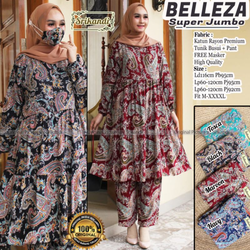 beleza setelan super jumbo srikandi free masker