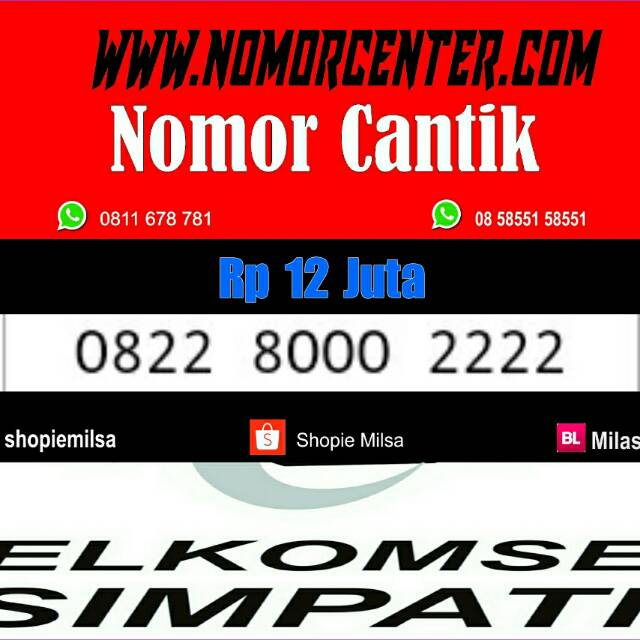 Nomer Cantik Simpati Seri Kuartet 2222 _ 0822 8000 2222 Super terbaik #NC2 369