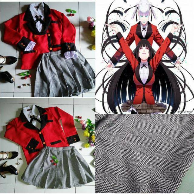 Seifuku kakkegurui/jabami yumeko/kirari momobami/ririka/cosplay costume /seragam sekolah