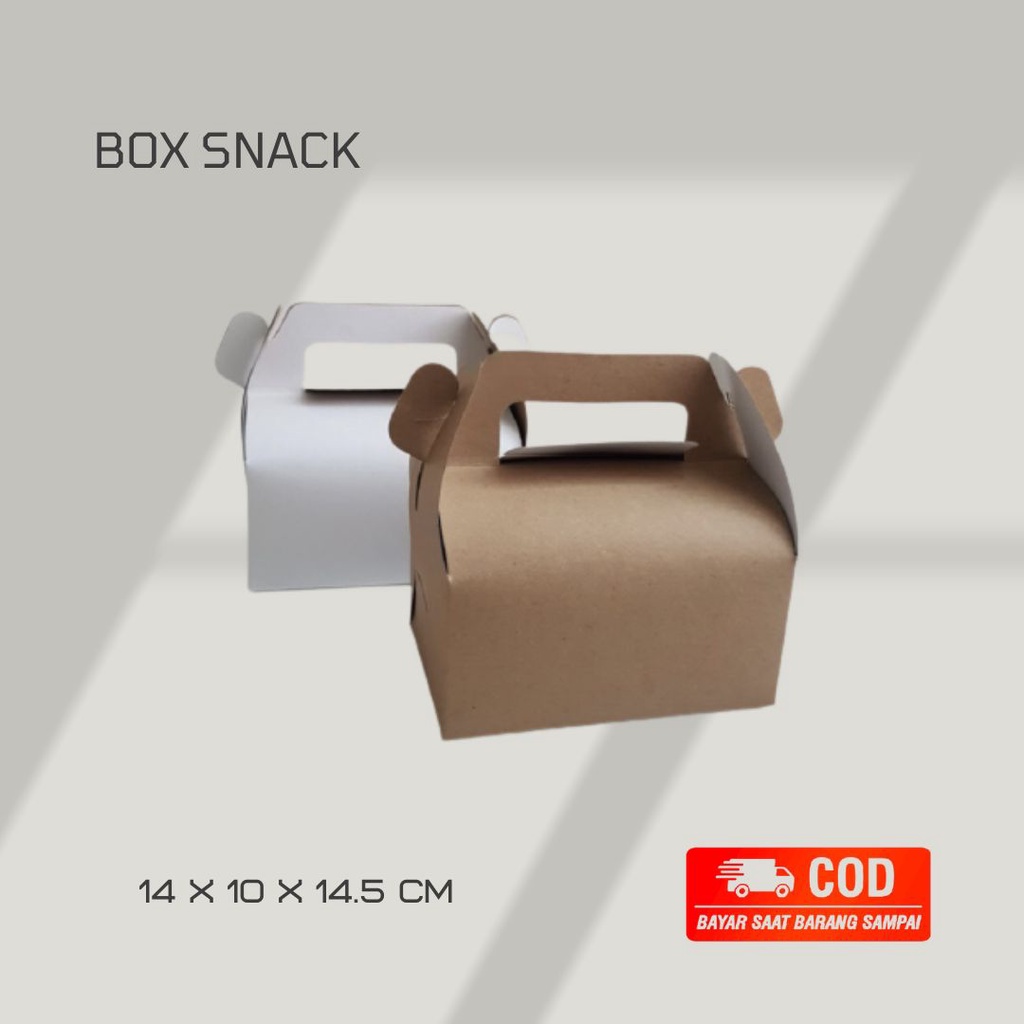 

Gable box Kraft Back Box snack Kotak kue coklat putih P14 L10 T14.5