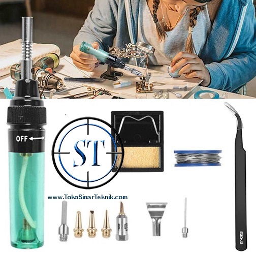 12 in 1 Butane Gas Electric Set Soldering Iron MT-100 Blow Torch Iron Pen High Quality Butan Solder Set Pemanas