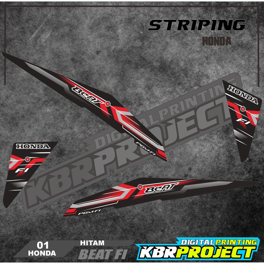 (cod) BEAT FI LAMA 2013 2014 2015 Stiker Motor Striping Variasi Honda Skotlet Scotlite TRANSPARAN