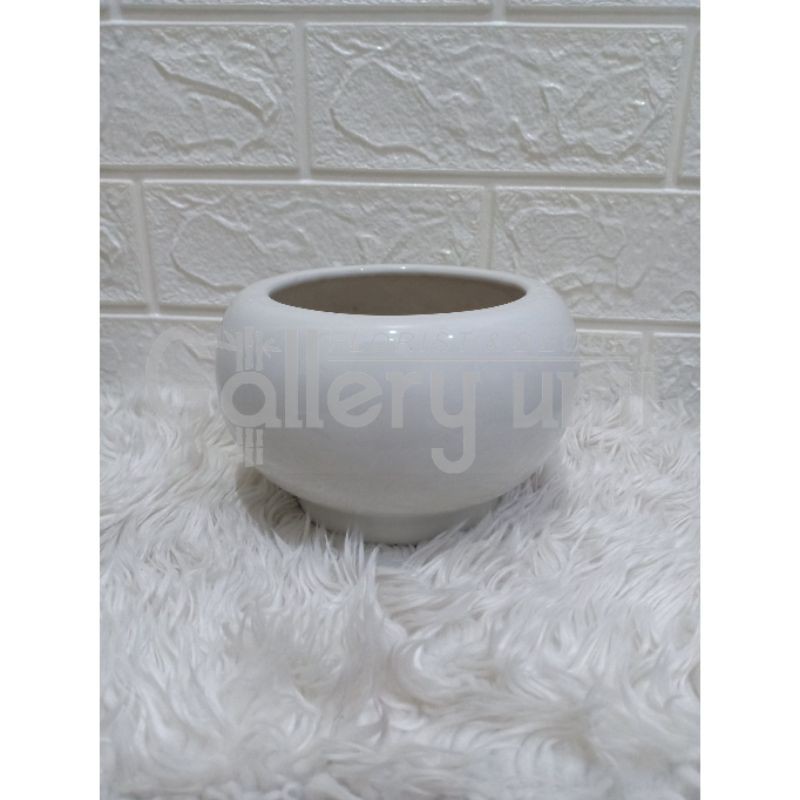 POT KERAMIK BOWL TEBAL/ POT BAMBU HOKI