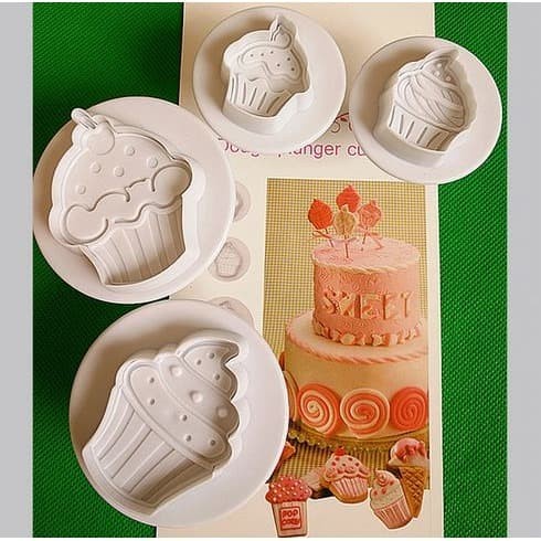 Fondant Plunger Cutter - Cetakan Fondant Cupcakes Shape (4pcs)